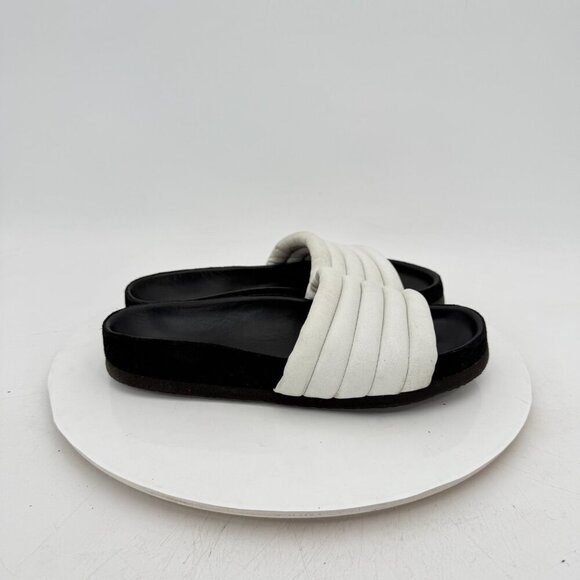 Isabel Marant Hellea Women EU 37 US 7 White Quilted Leather One Band Sandal - Picture 4 of 11